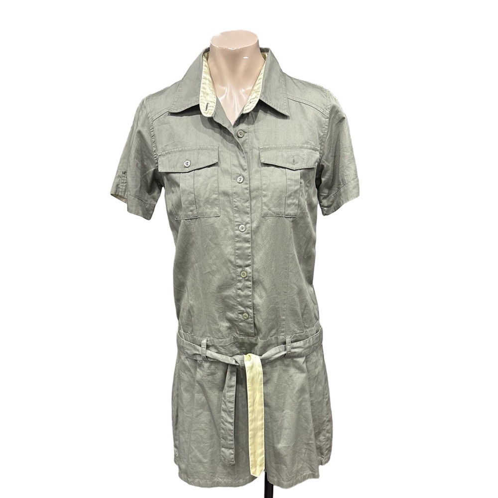 Rusty Cotton Shirt Dress with Belt